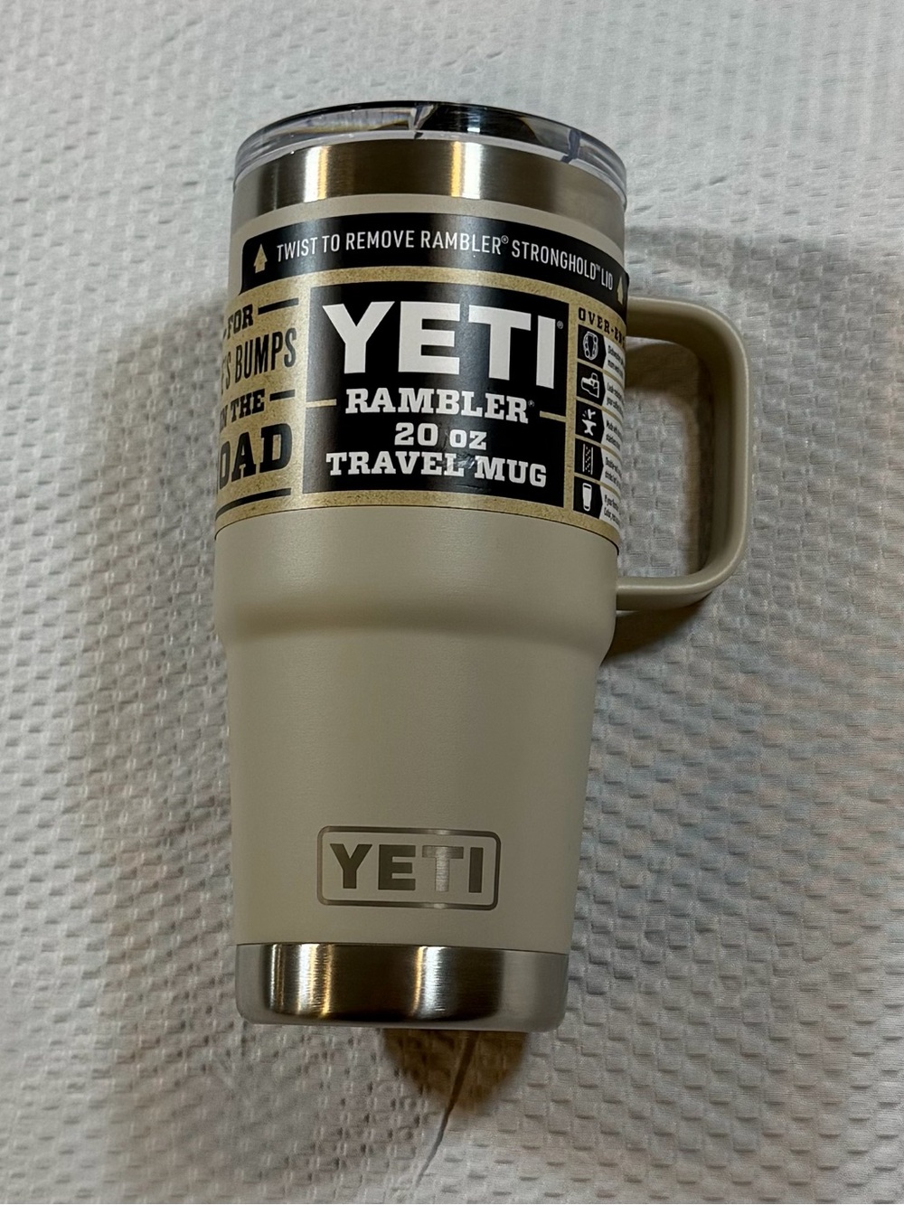 YETI Rambler 20oz Travel Mug Cape Taupe Stronghold Lid - Discontinued